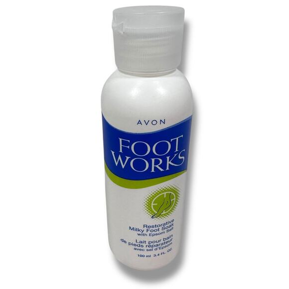 Avon Foot Works Restorative Milky Foot Soak with Epsom Salt 3.4 Fl oz New - Picture 1 of 6